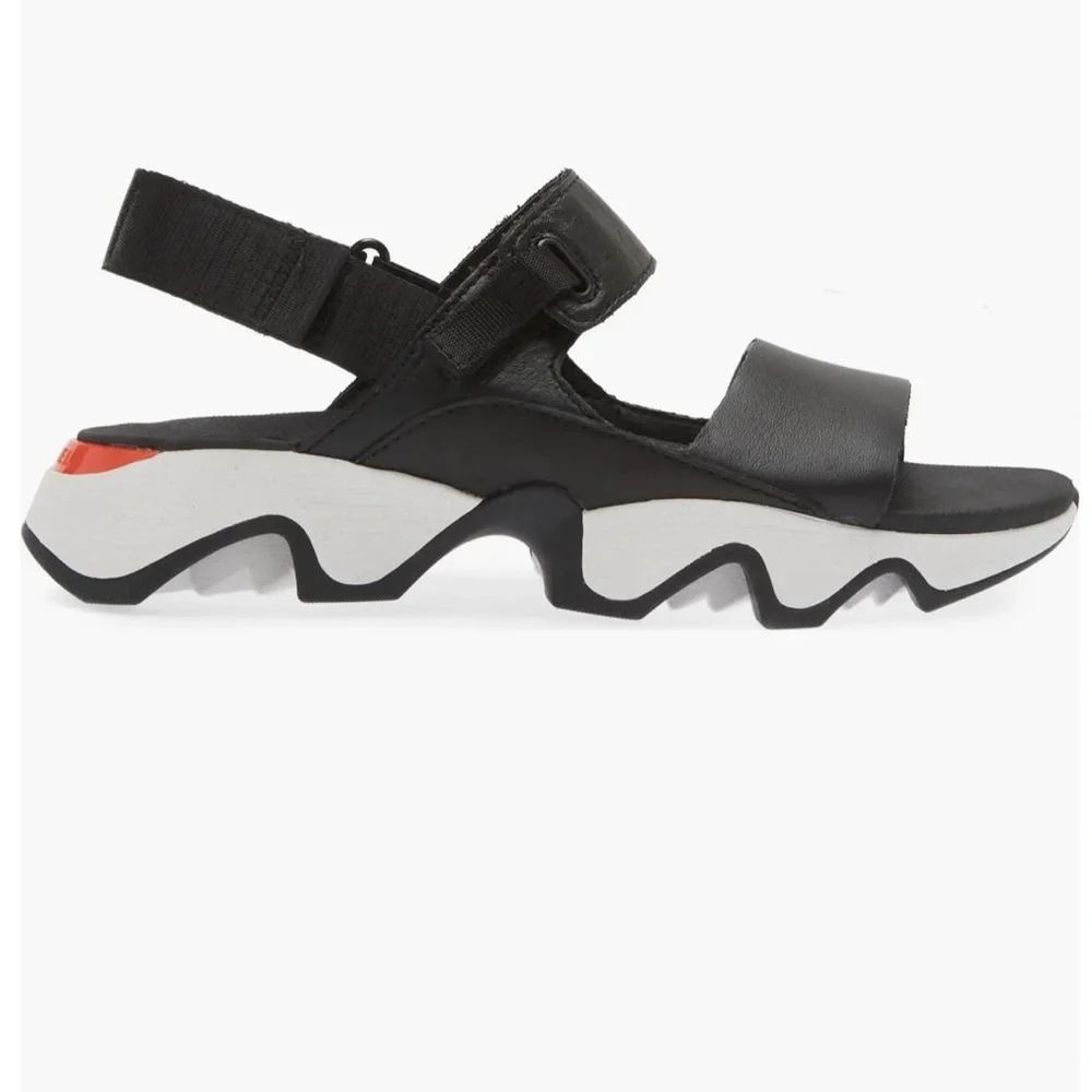 Sorel Black and White Wave-Platform Sandal - Picture 2 of 4